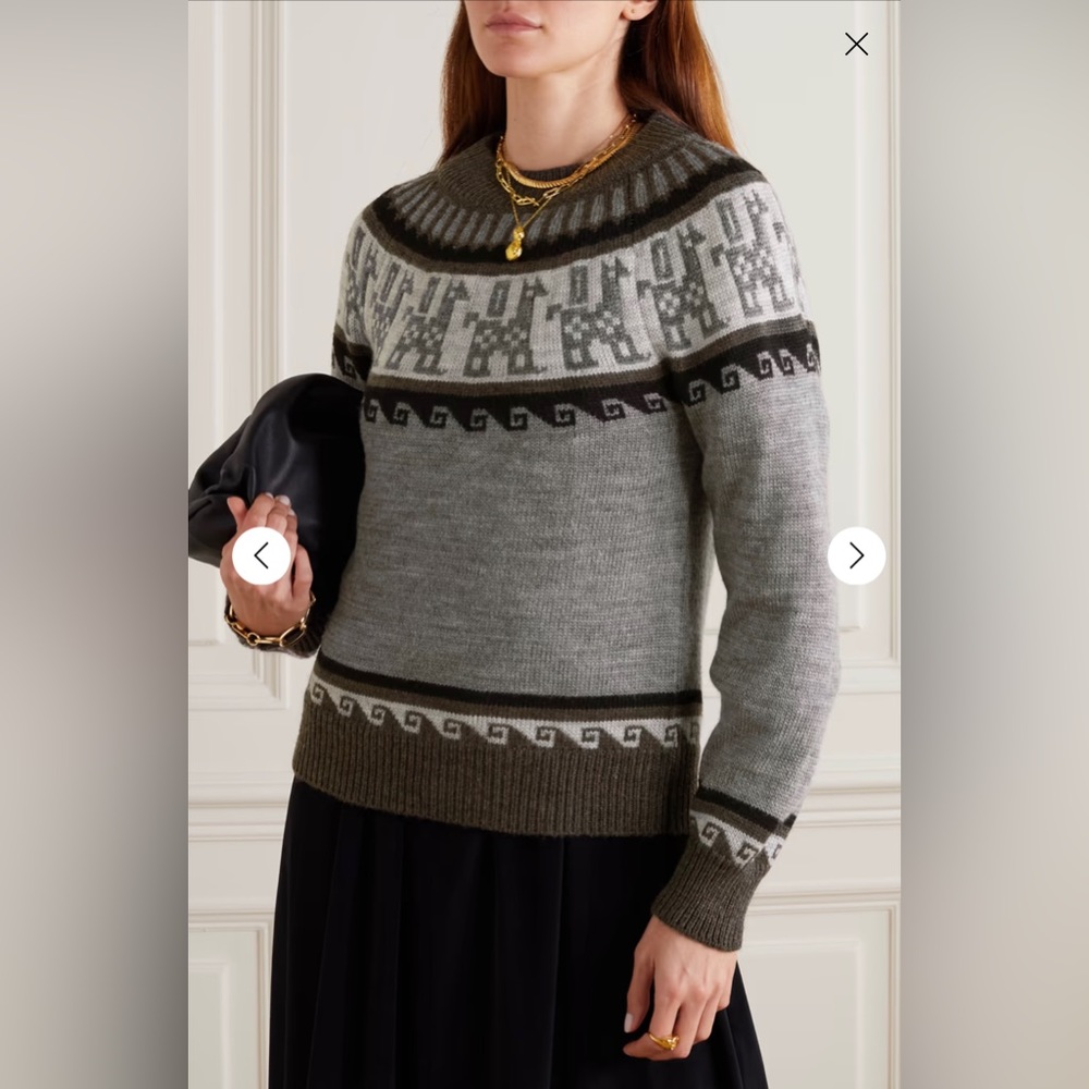 ÀCHEVAL PAMPA Norte intarsia llama and wool-blend sweater. Size S. Never worn.